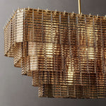 Sirene Molded Glass Rectangle Chandelier 59"