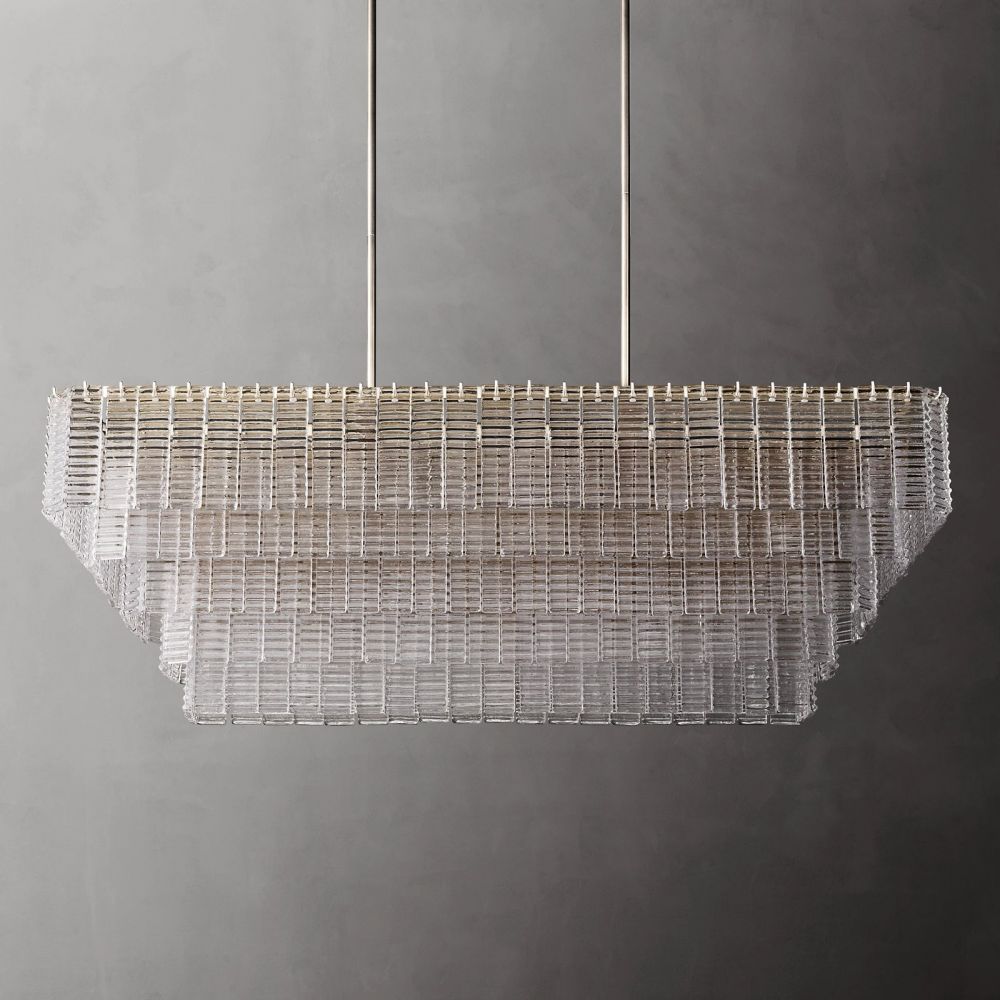Sirene Molded Glass Rectangle Chandelier 59"