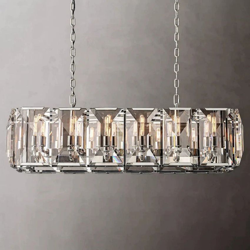 Harlow Chiseled Crystal Rectangle Chandelier 42"