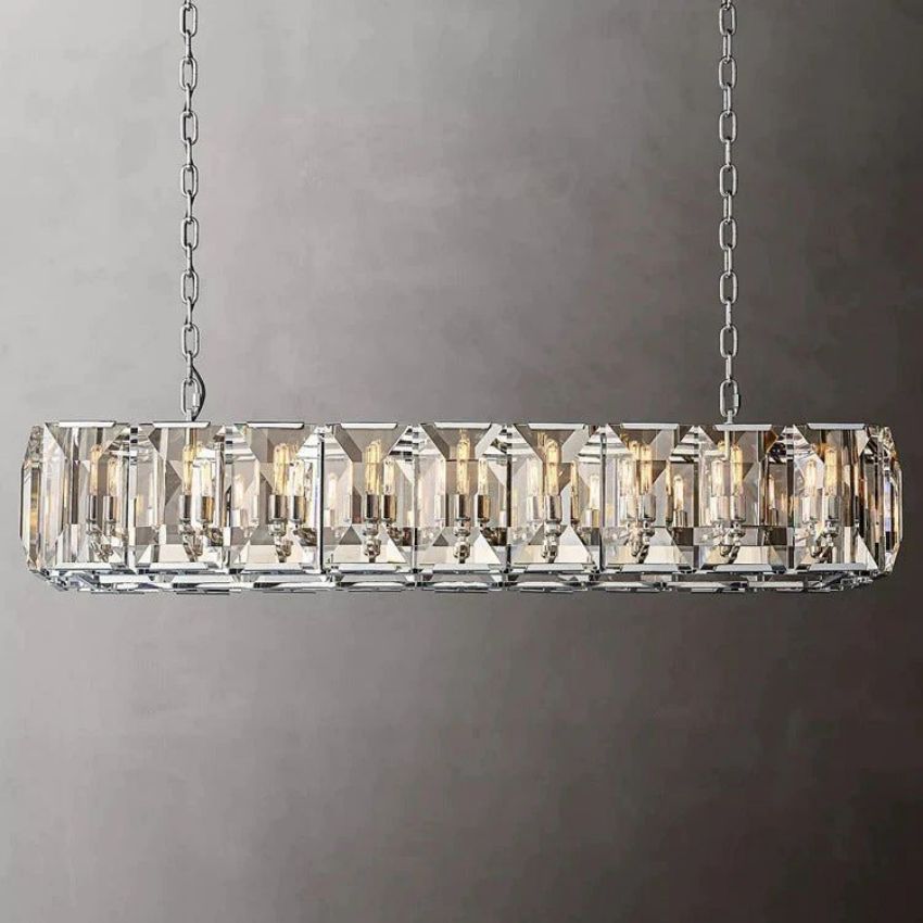 Harlow Chiseled Crystal Rectangle Chandelier 62"