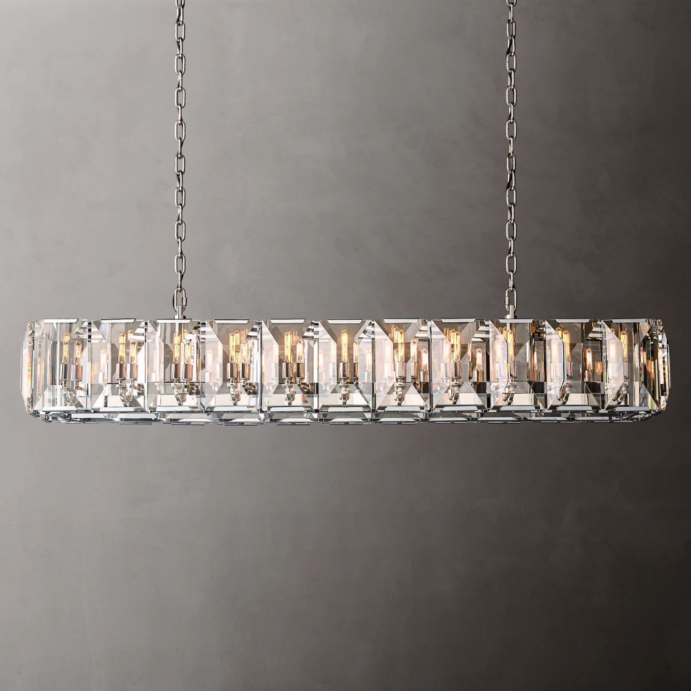 Harlow Chiseled Crystal Rectangle Chandelier 74"