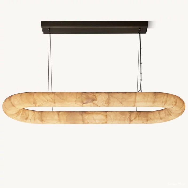 Rivage Lisse Alabaster Oval Chandelier 57"