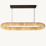 Rivage Lisse Alabaster Oval Chandelier 57"