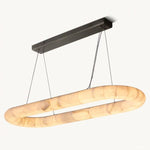 Rivage Lisse Alabaster Oval Chandelier 57"