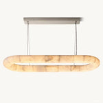 Rivage Lisse Alabaster Oval Chandelier 57"