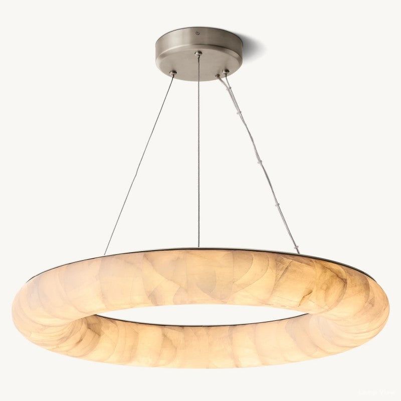 Rivage Lisse Alabaster Round Chandelier 31"
