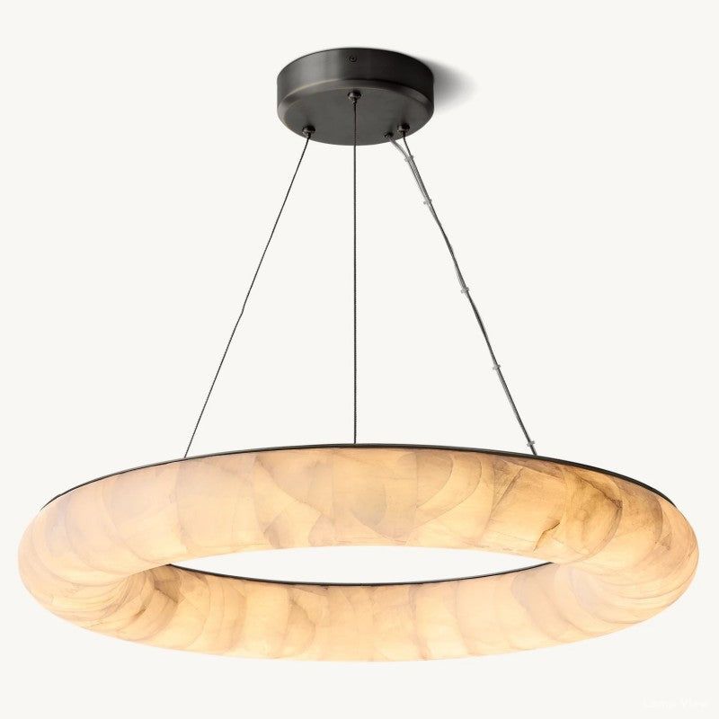 Rivage Lisse Alabaster Round Chandelier 31"