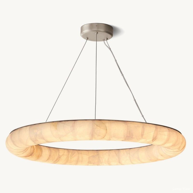 Rivage Lisse Alabaster Round Chandelier 41"