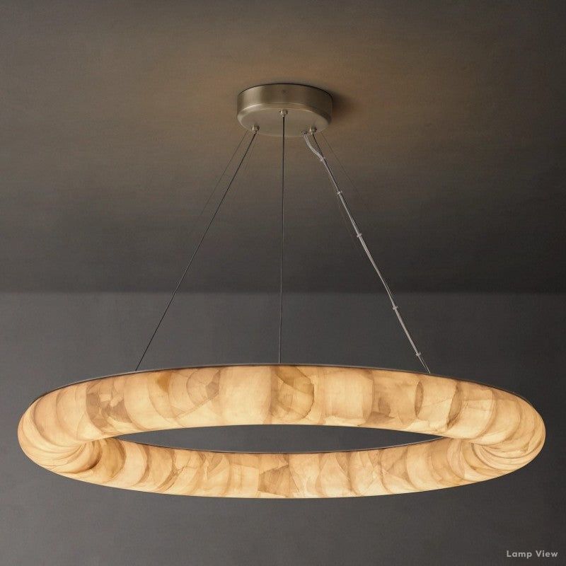 Rivage Lisse Alabaster Round Chandelier 41"