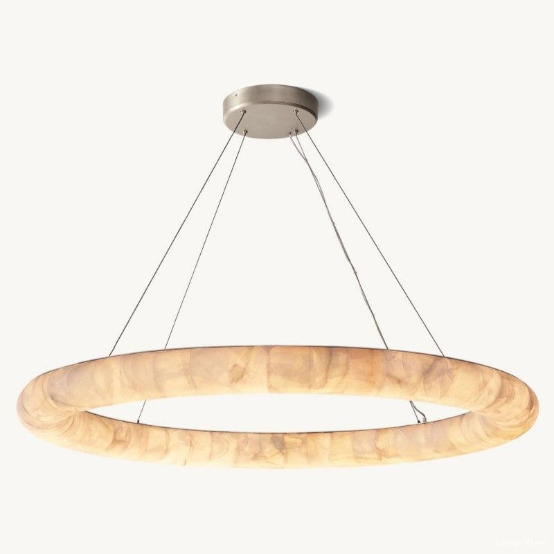 Rivage Lisse Alabaster Round Chandelier 61"