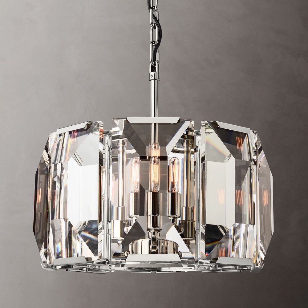 Harlow Chiseled Crystal Round Chandelier 19"