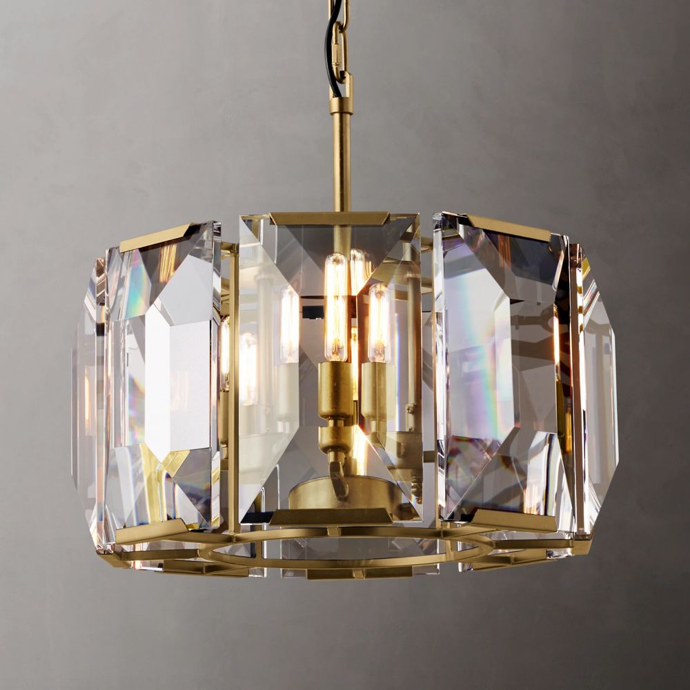 Harlow Chiseled Crystal Round Chandelier 19"