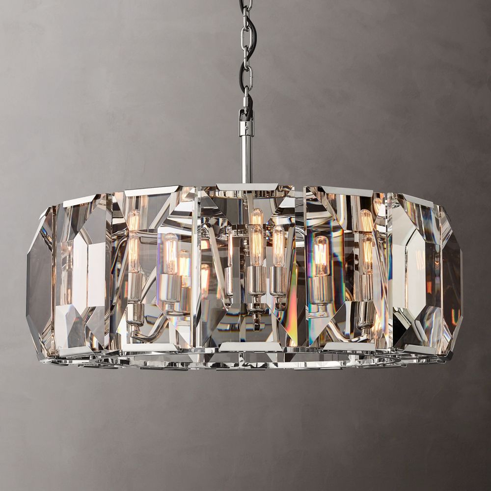 Harlow Chiseled Crystal Round Chandelier 31"