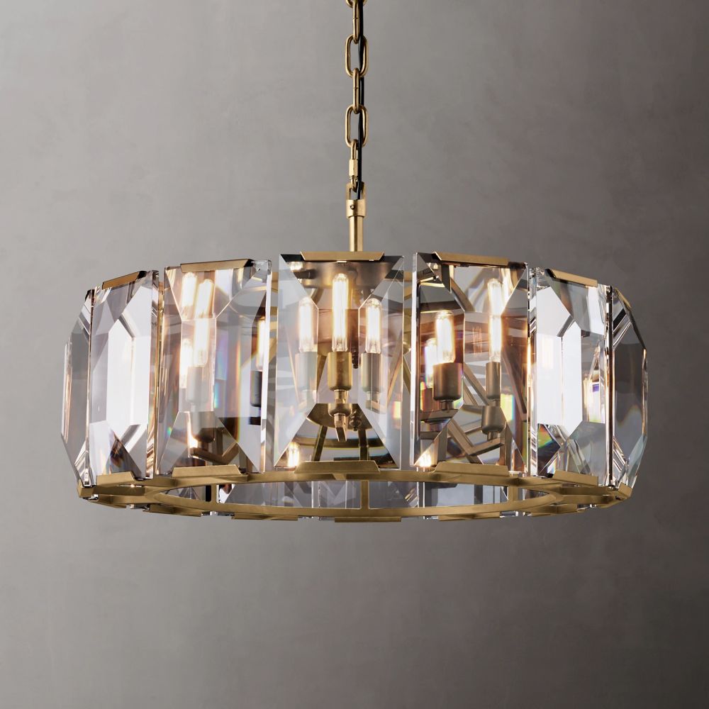 Harlow Chiseled Crystal Round Chandelier 31"