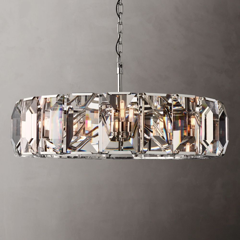 Harlow Chiseled Crystal Round Chandelier 43"
