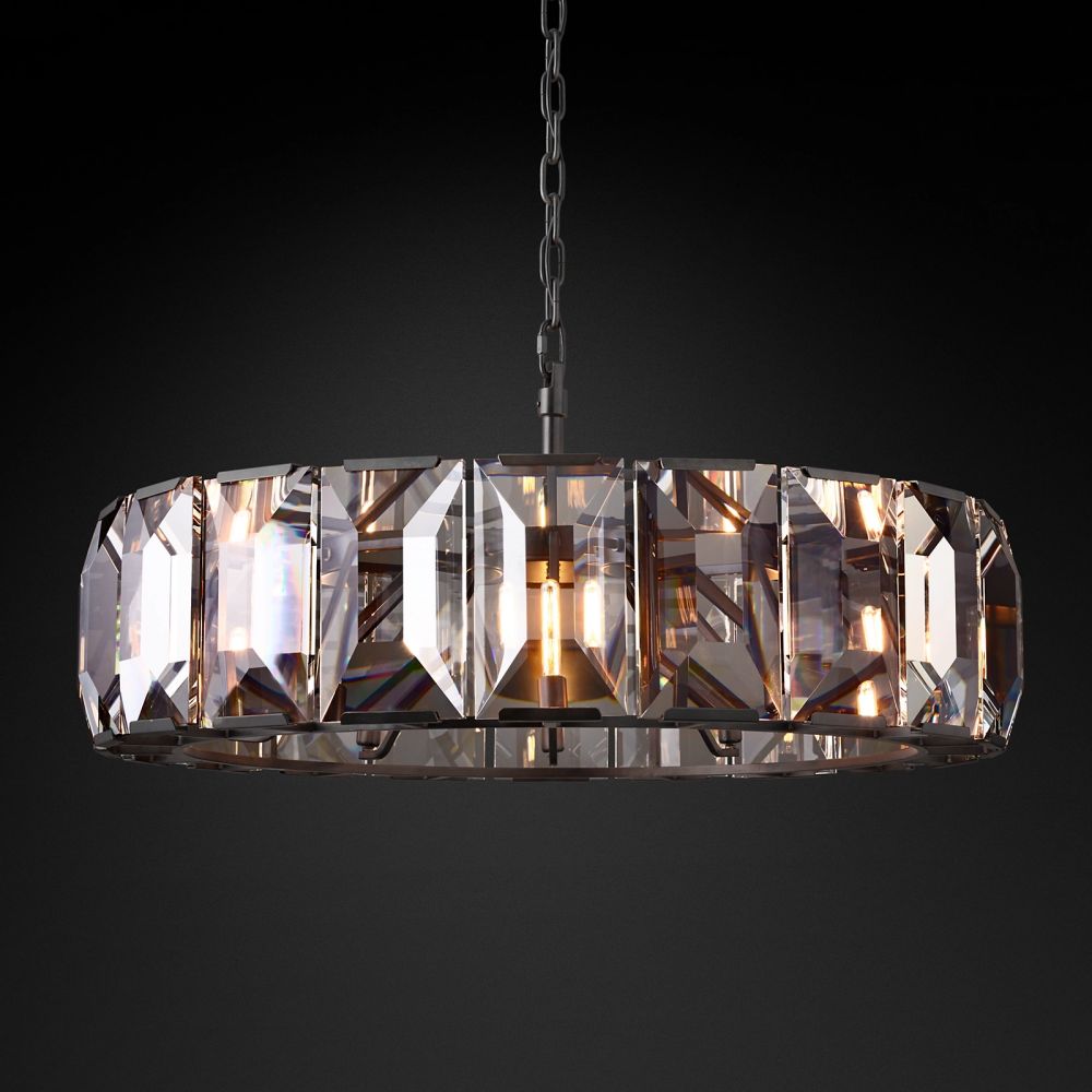 Harlow Chiseled Crystal Round Chandelier 43"