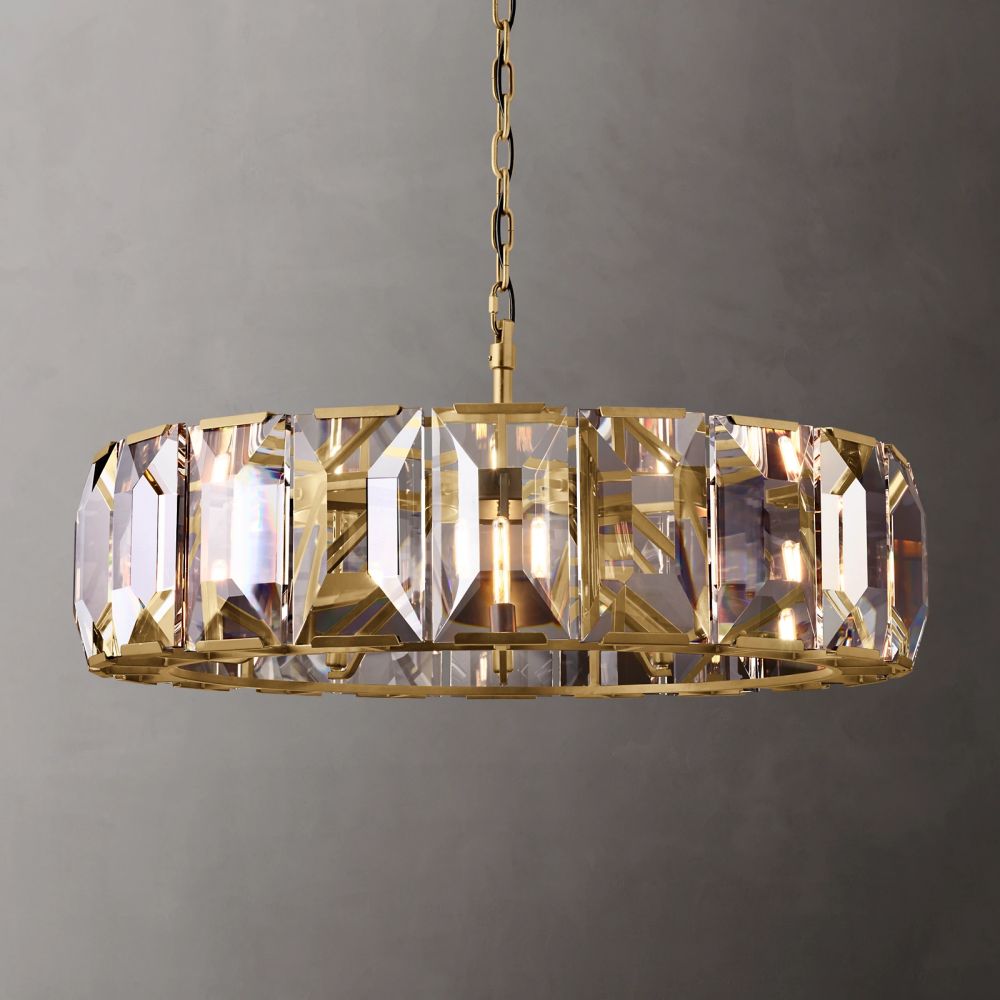 Harlow Chiseled Crystal Round Chandelier 43"