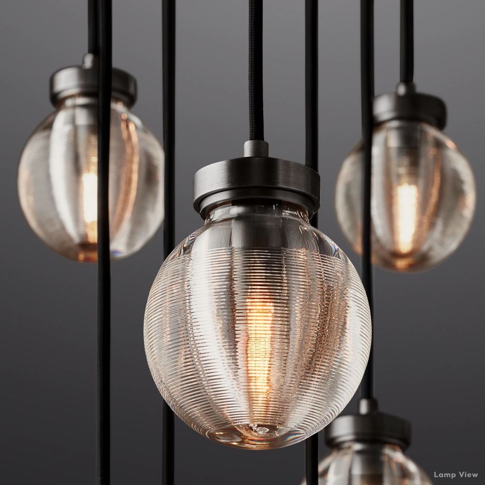 Pearl Shimmering Crystal Round Chandelier 22"