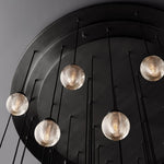 Pearl Shimmering Crystal Round Chandelier 60"