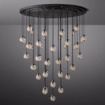 Pearl Shimmering Crystal Round Chandelier 60"