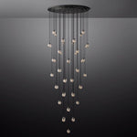 Pearl Shimmering Crystal Round Chandelier 60"