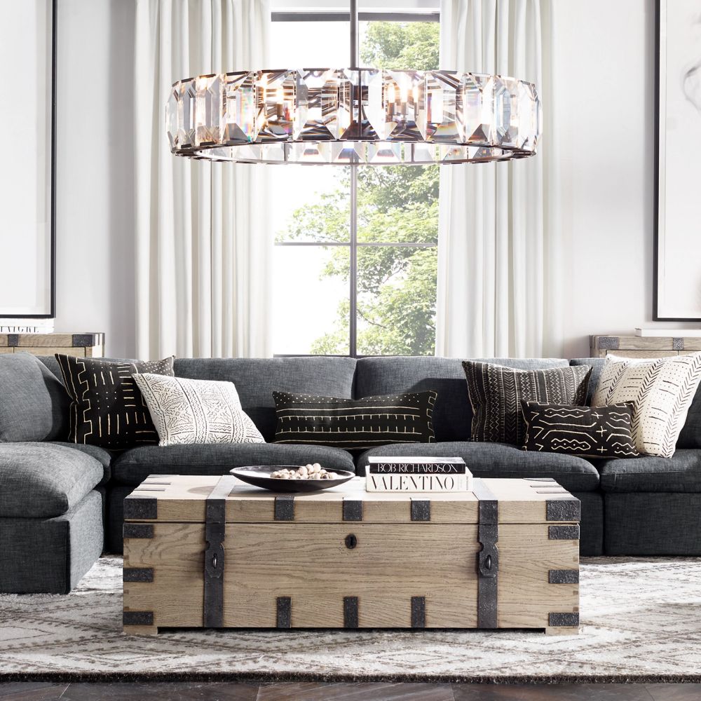 Harlow Chiseled Crystal Round Chandelier 31"