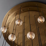 Pearl Shimmering Crystal Round Chandelier 60"