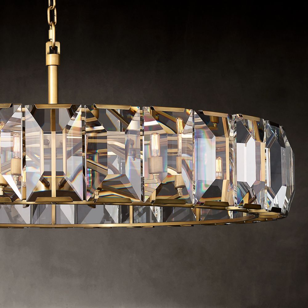 Harlow Chiseled Crystal Round Chandelier 60"