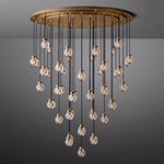 Pearl Shimmering Crystal Round Chandelier 60"