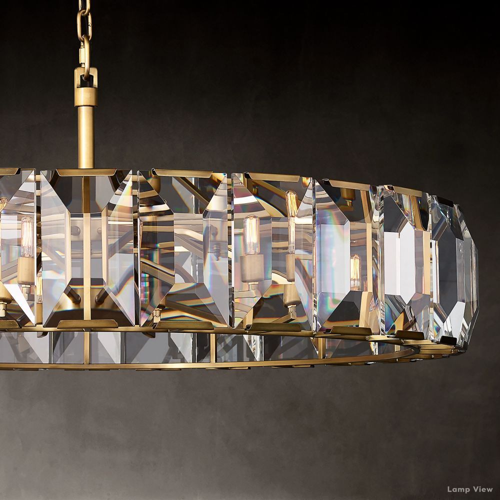 Harlow Chiseled Crystal Round Chandelier 31"