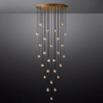 Pearl Shimmering Crystal Round Chandelier 60"
