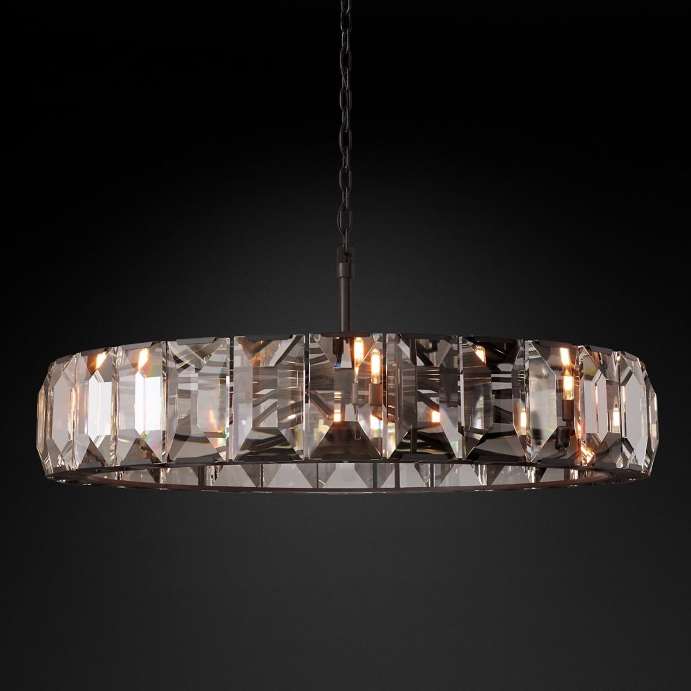 Harlow Chiseled Crystal Round Chandelier 60"