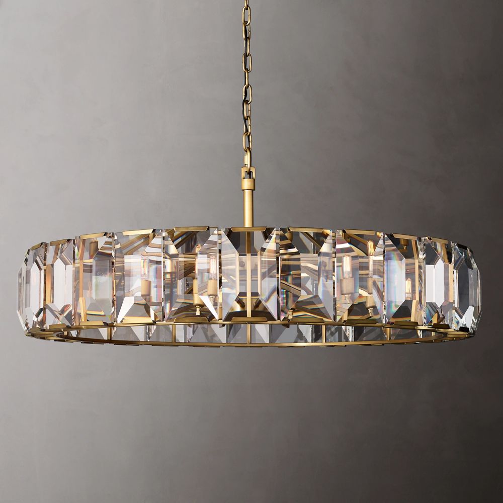 Harlow Chiseled Crystal Round Chandelier 60"