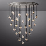 Pearl Shimmering Crystal Round Chandelier 60"