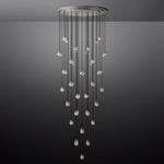 Pearl Shimmering Crystal Round Chandelier 60"