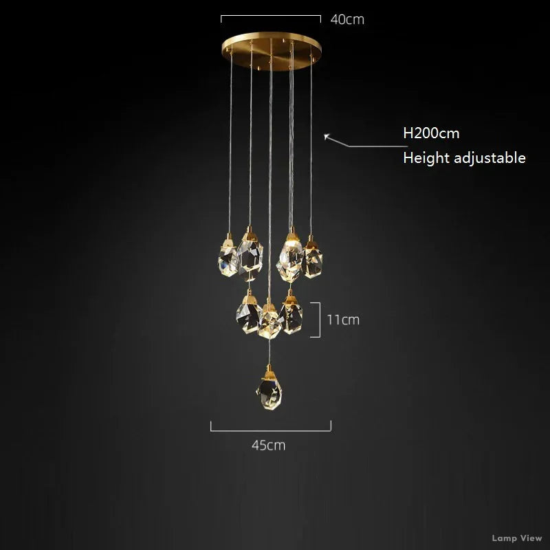 Angle Multi-Lights Round Chandelier