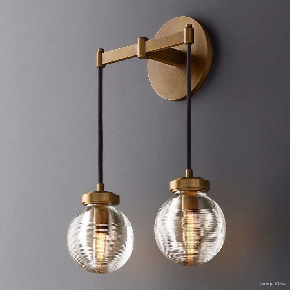 Pearl Shimmering Crystal Double Wall Sconce