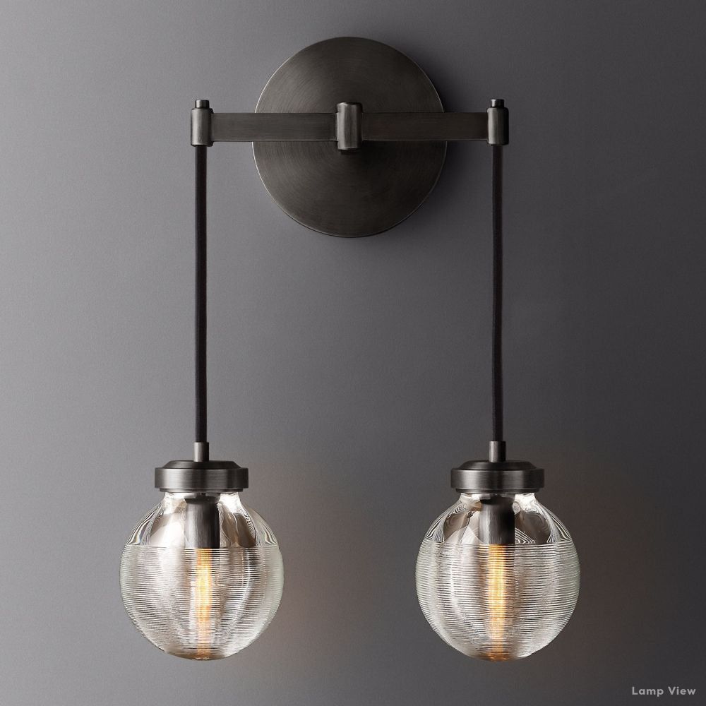 Pearl Shimmering Crystal Double Wall Sconce