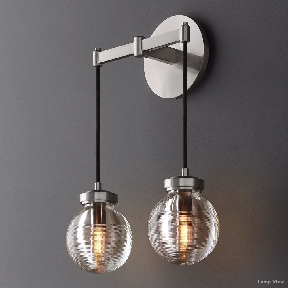 Pearl Shimmering Crystal Double Wall Sconce
