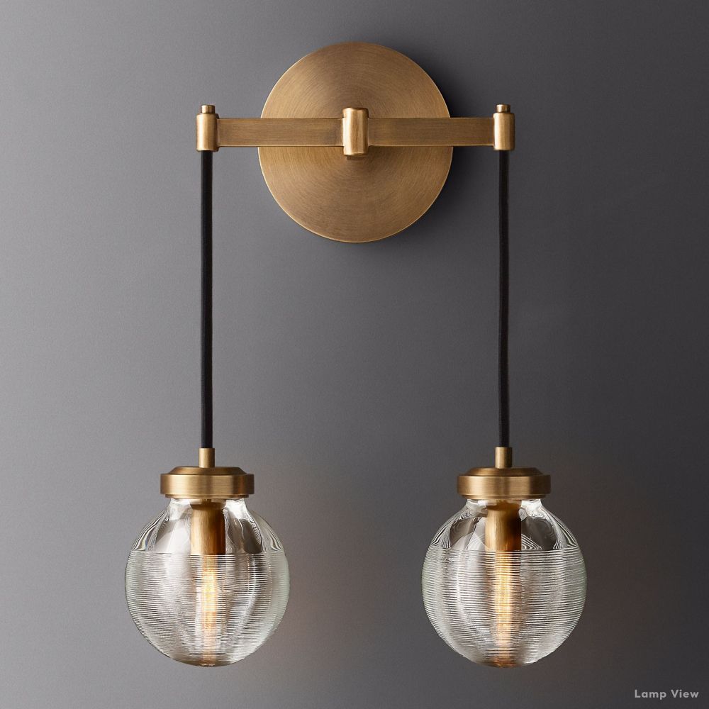 Pearl Shimmering Crystal Double Wall Sconce