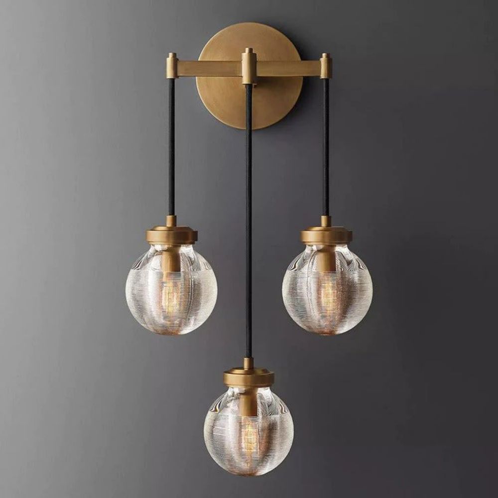 Pearl Shimmering Crystal Triple Wall Sconce