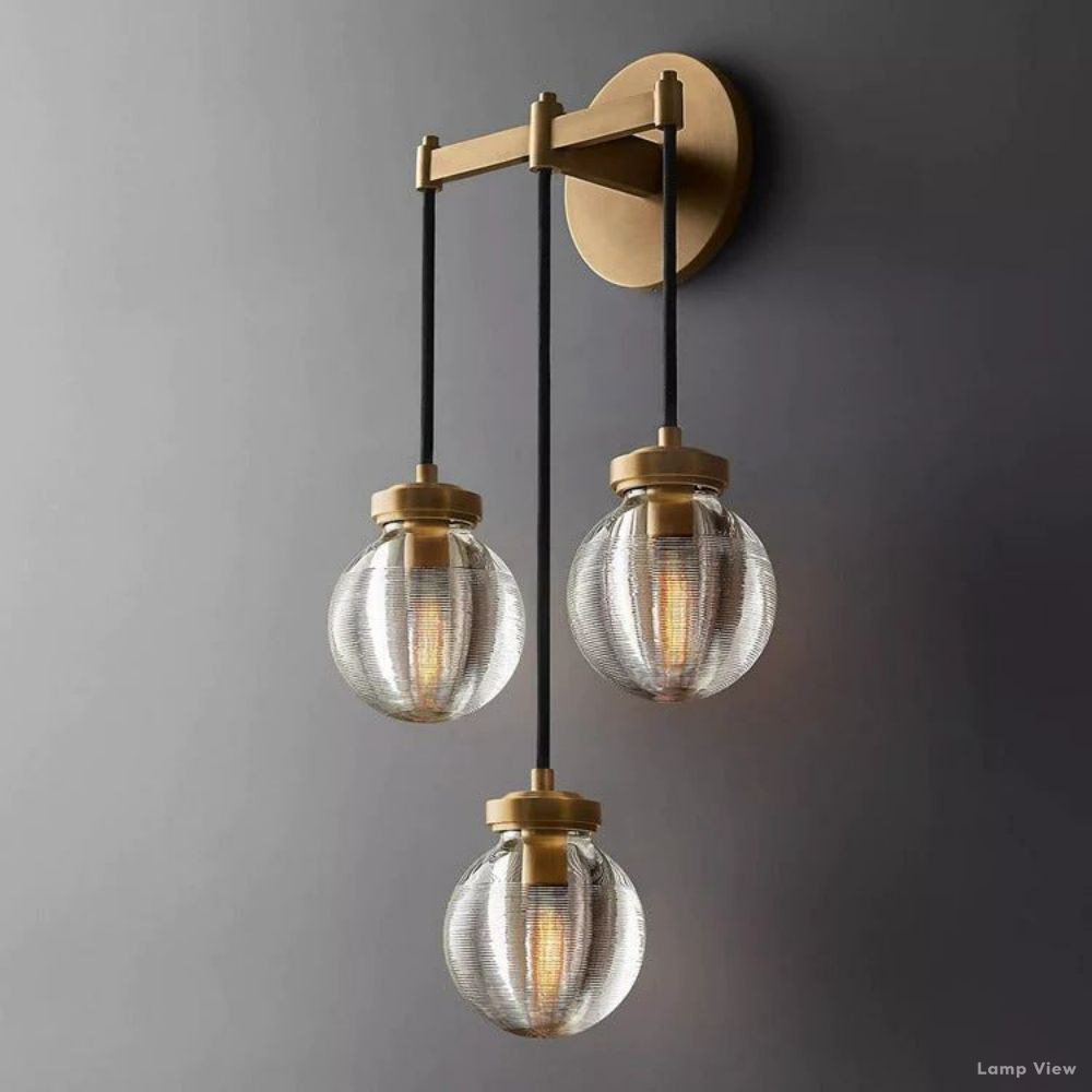 Pearl Shimmering Crystal Triple Wall Sconce