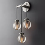 Pearl Shimmering Crystal Triple Wall Sconce