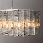 Lattice Contoured Glass Rectangular Chandelier 49"