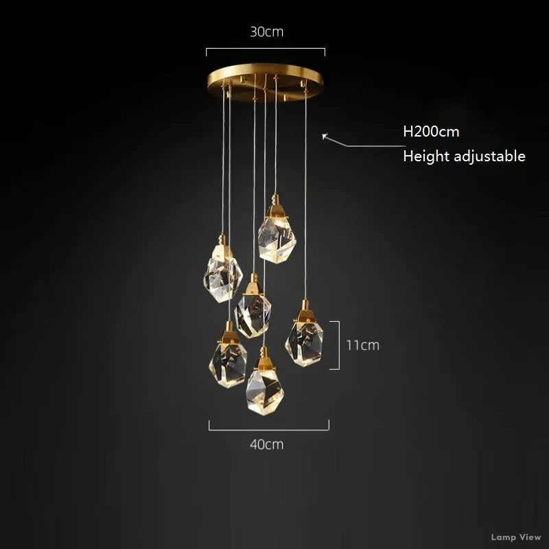 Angle Multi-Lights Round Chandelier