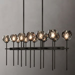 Boule Geometric Cristal Double Linear Chandelier 60"