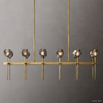 Boule Geometric Cristal Double Linear Chandelier 60"