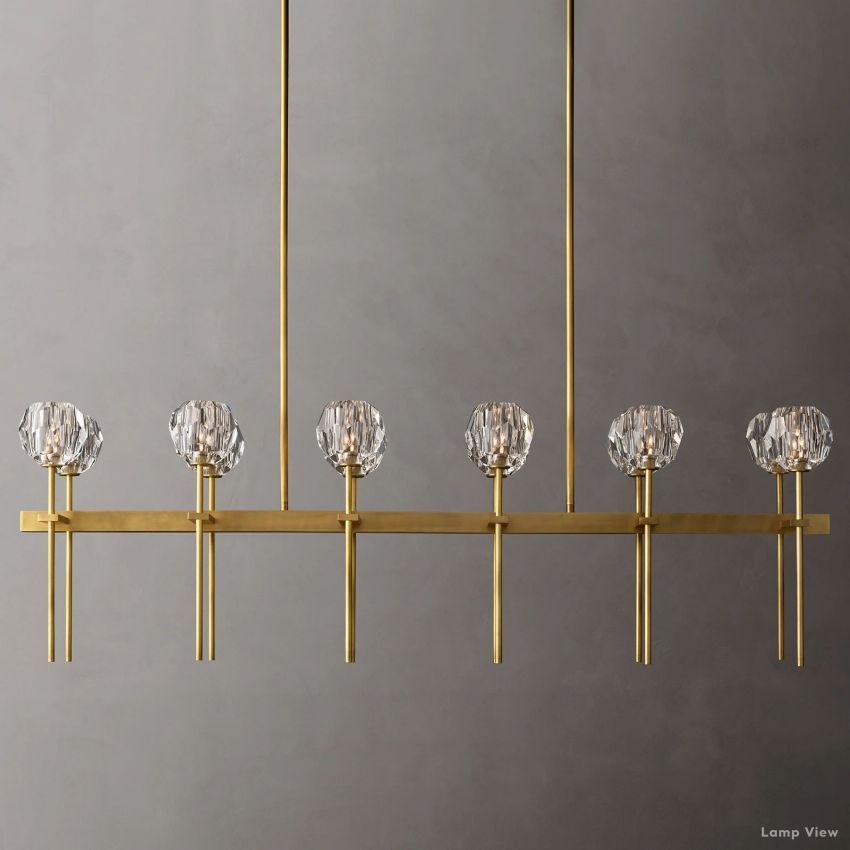 Boule Geometric Cristal Double Linear Chandelier 60"