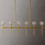 Boule Geometric Cristal Double Linear Chandelier 60"
