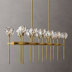 Boule Geometric Cristal Double Linear Chandelier 60"
